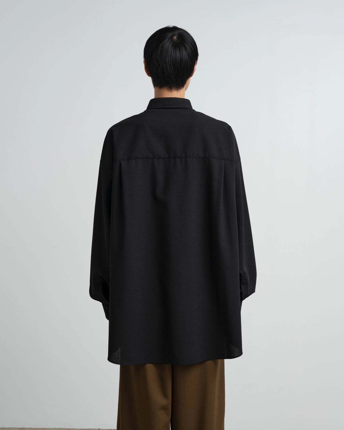 Graphpaper / Wool Hopsack L/S Oversized Regular Collar Shirt (GM263-50472)