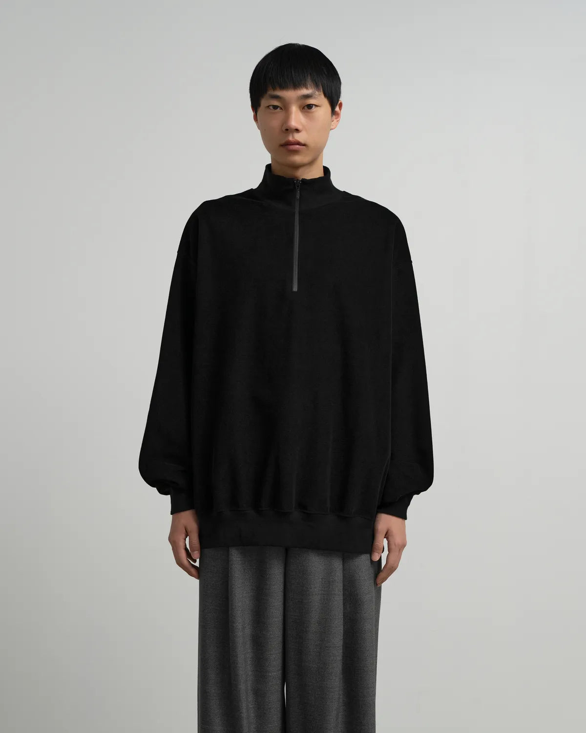 Graphpaper / Pique Velour Jersey Half Zip Sweatshirt (GM263-70254)