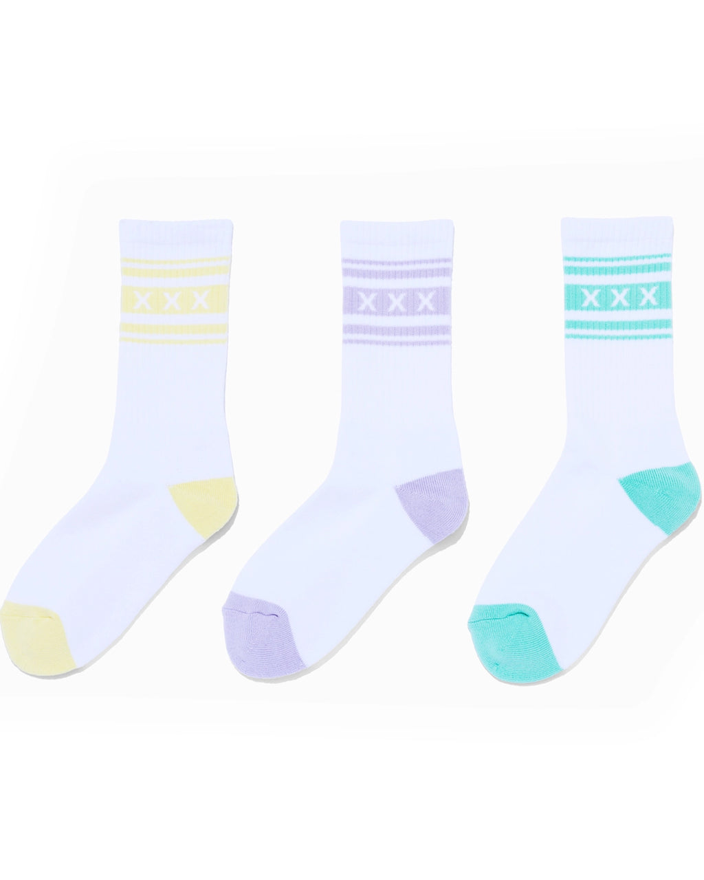 GOD SELECTION XXX / XXX Logo Pastel Line Socks 3-Pack | 公式通販