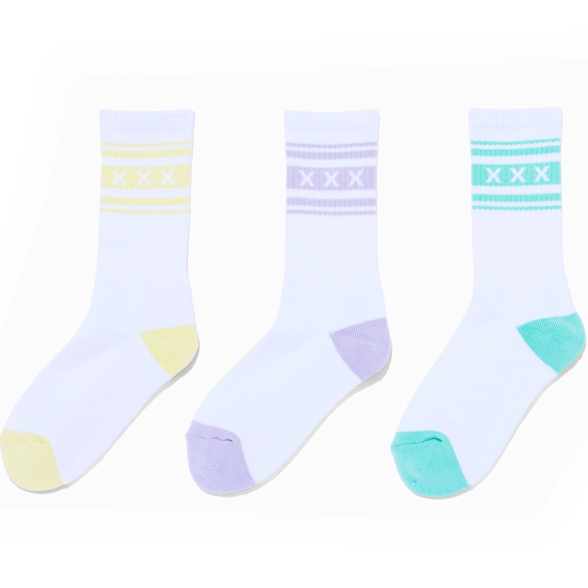 GOD SELECTION XXX / XXX Logo Pastel Line Socks 3-Pack | 公式通販