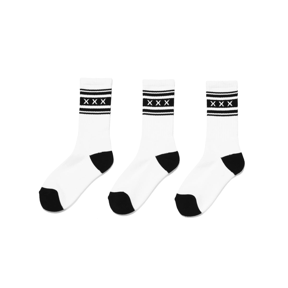 GOD SELECTION XXX ソックス 3足セット GOD SELECTION XXX / XXX Logo Line Socks 3-Pack (3PIECE 1PACK