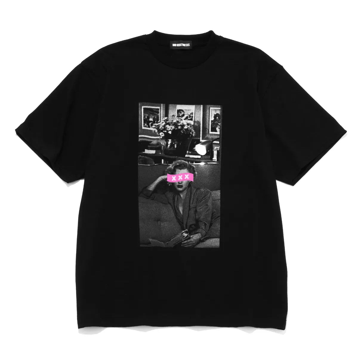 GOD SELECTION XXX / XXX Pink Box Logo Monochrome Photo Tee | 公式 GOD SELECTION XXX / XXX Pink Box Logo Monochrome Photo Tee | 公式