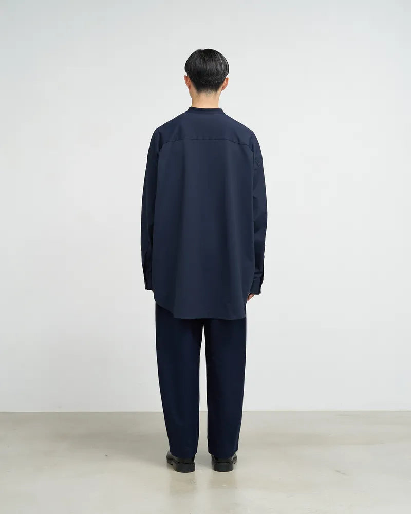 Graphpaper / Oxford Pique Jersey L/S Oversized Band Collar Shirt