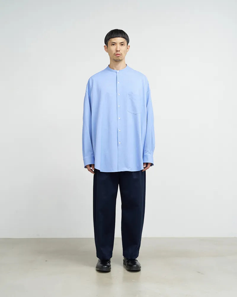 Graphpaper / Oxford Pique Jersey L/S Oversized Band Collar Shirt