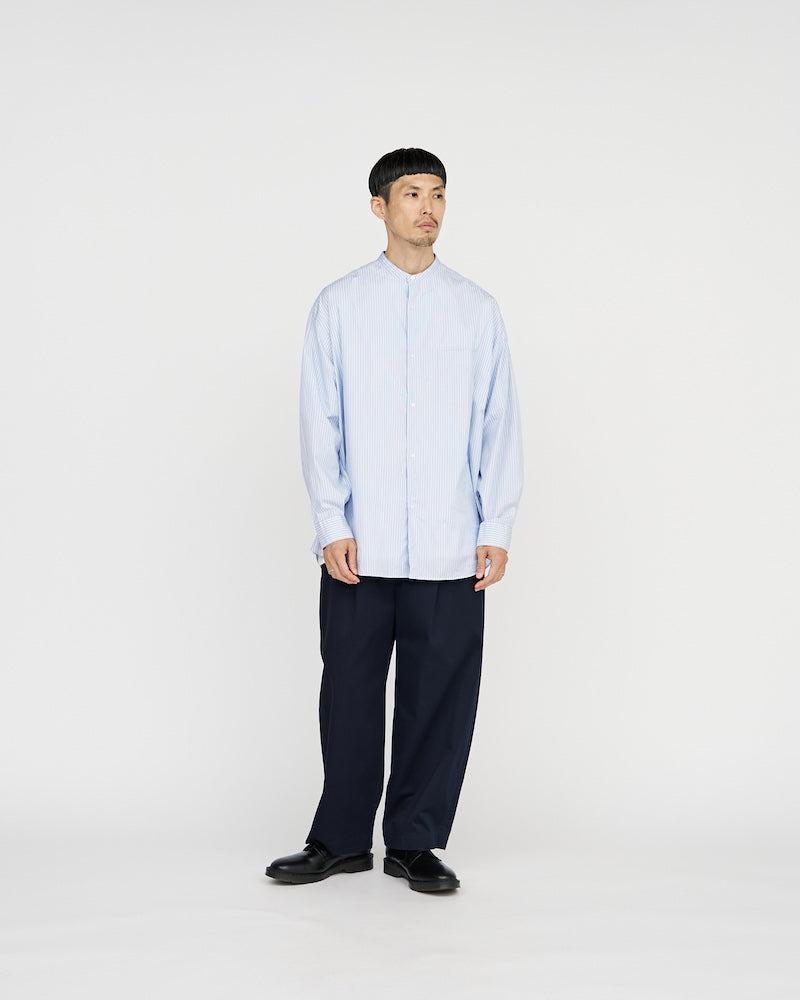 Graphpaper / CANCLINI L/S Oversized Band Collar Shirt (STRIPE)