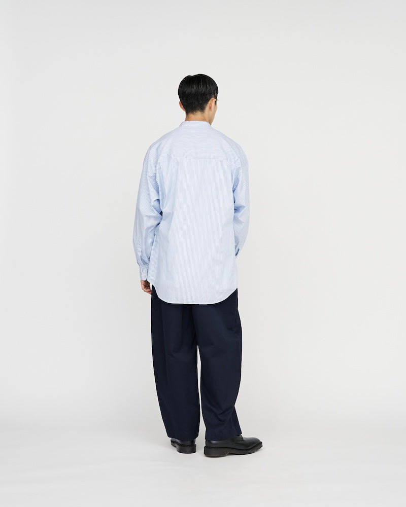 Graphpaper / CANCLINI L/S Oversized Band Collar Shirt (STRIPE)