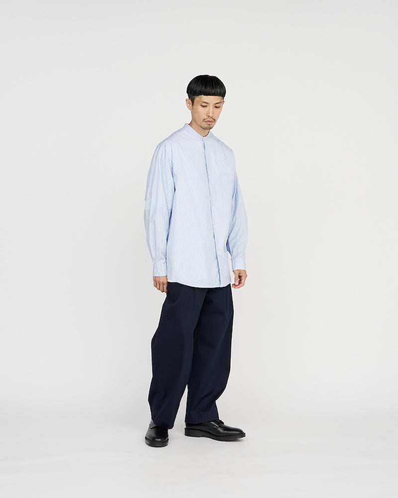 Graphpaper / CANCLINI L/S Oversized Band Collar Shirt (STRIPE)