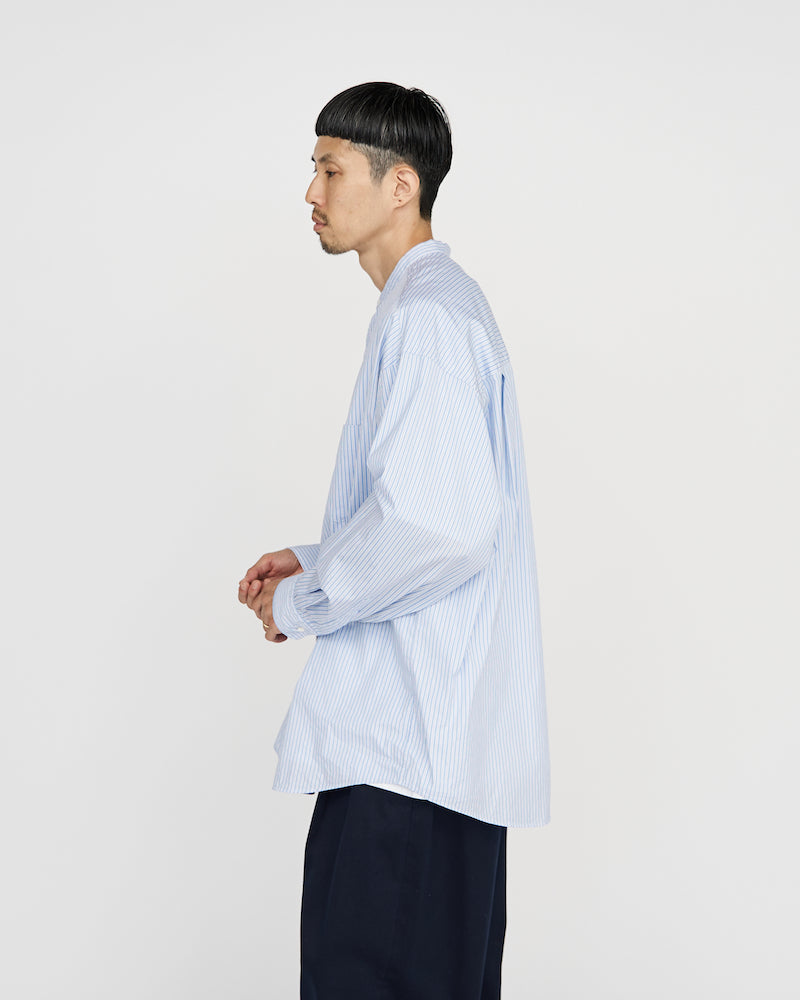 Graphpaper / CANCLINI L/S Oversized Band Collar Shirt (STRIPE)