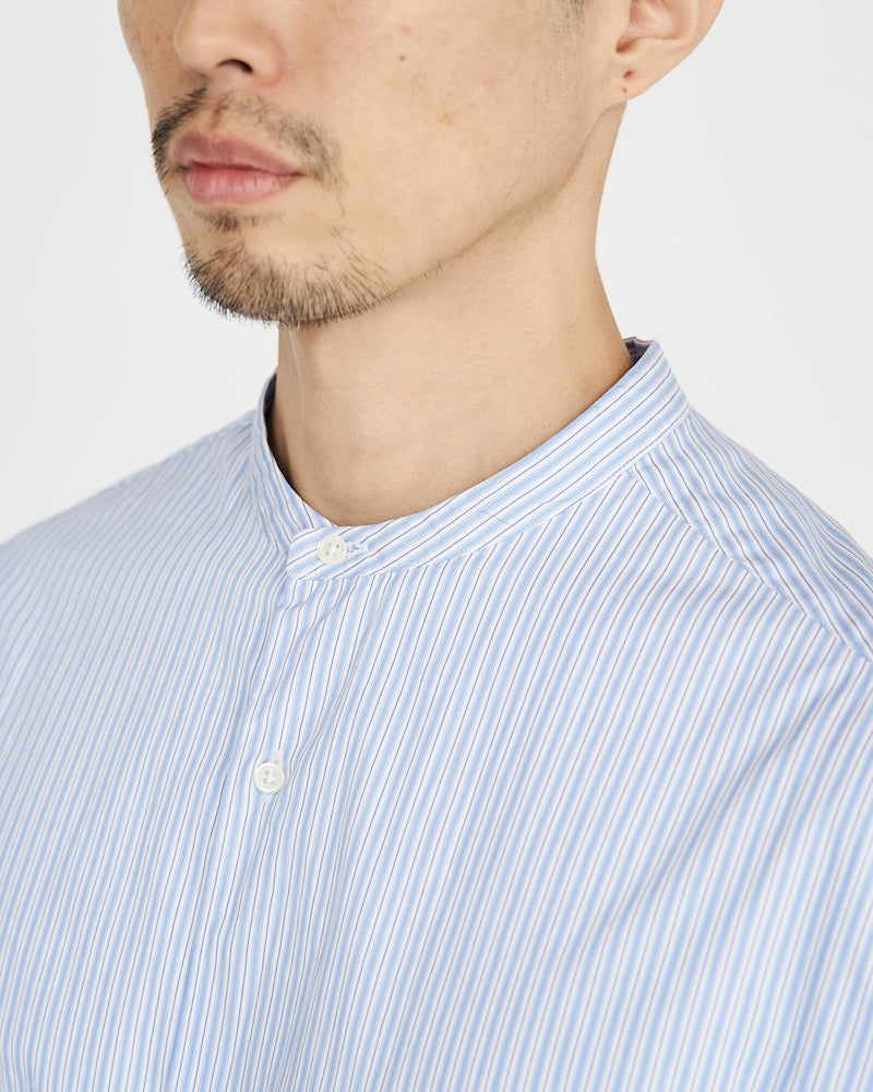 Graphpaper / CANCLINI L/S Oversized Band Collar Shirt (STRIPE)