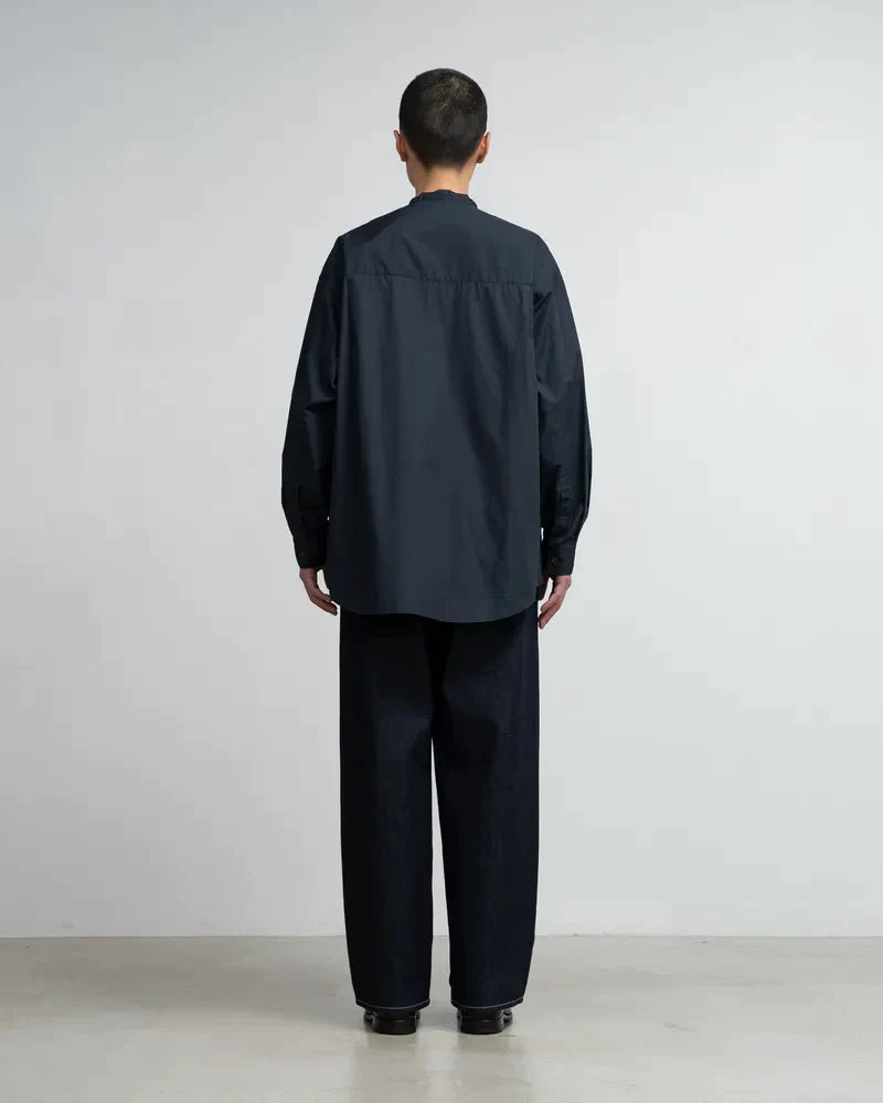 Graphpaper / Broad L/S Oversized Band Collar Shirt (GM244-50023B)