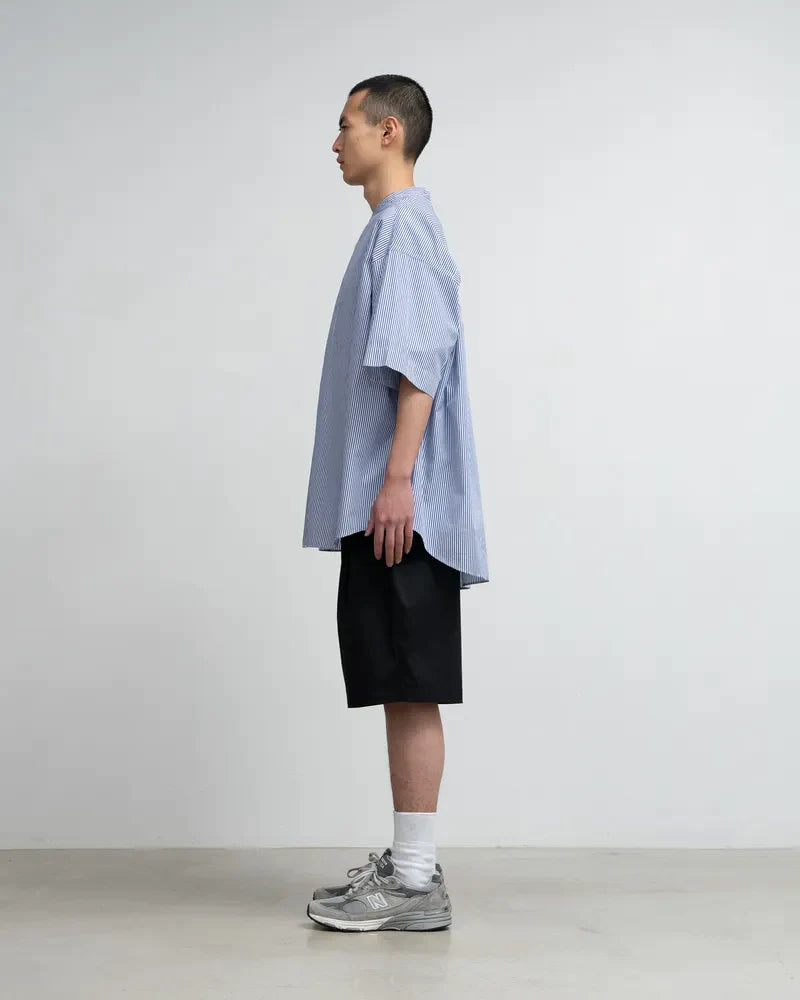 Graphpaper / Broad S/S Oversized Band Collar Shirt (GM241-50004STB) (24SS)