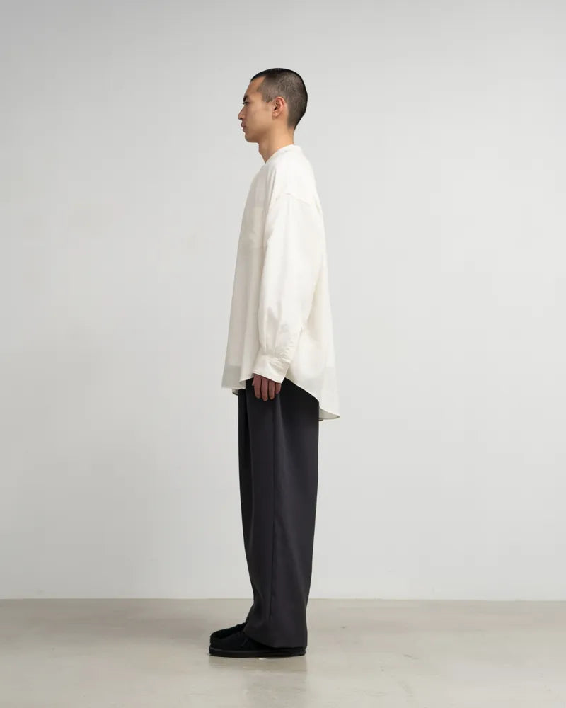 Graphpaper / Linen Cupro L/S Oversized Band Collar Shirt