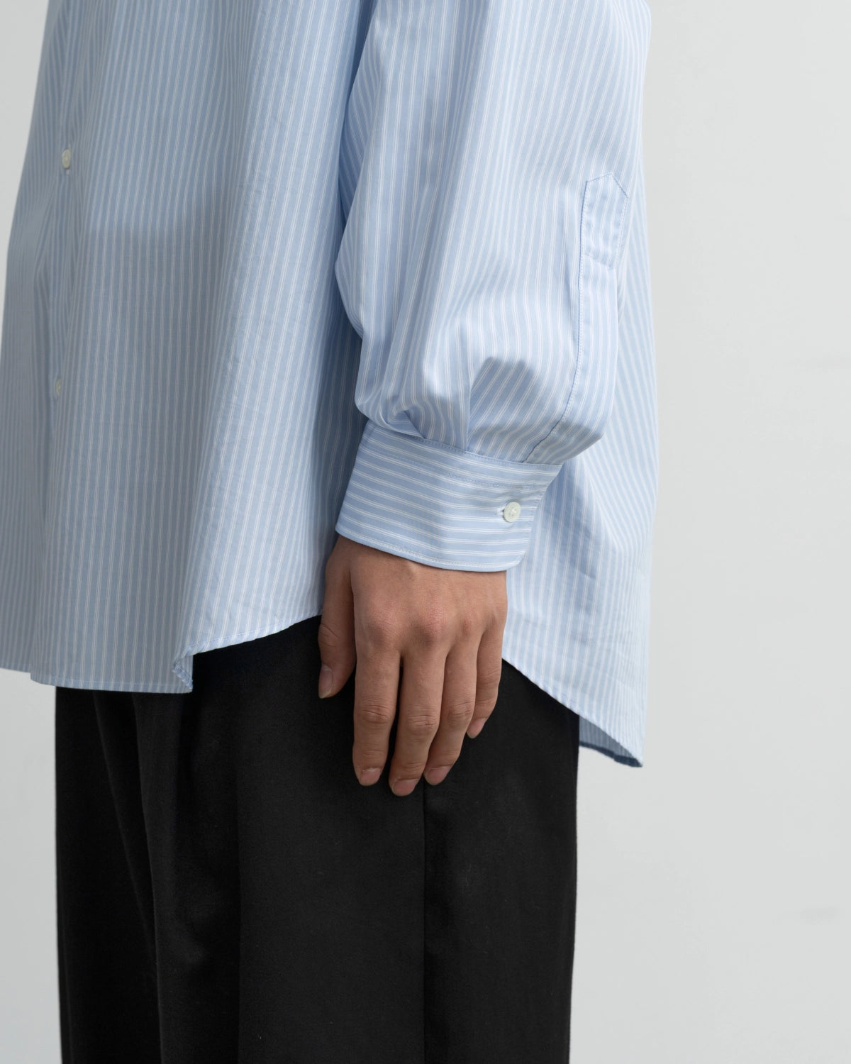 Graphpaper / Broad Stripe L/S Oversized Regular Collar Shirt (GM264-50025STB)