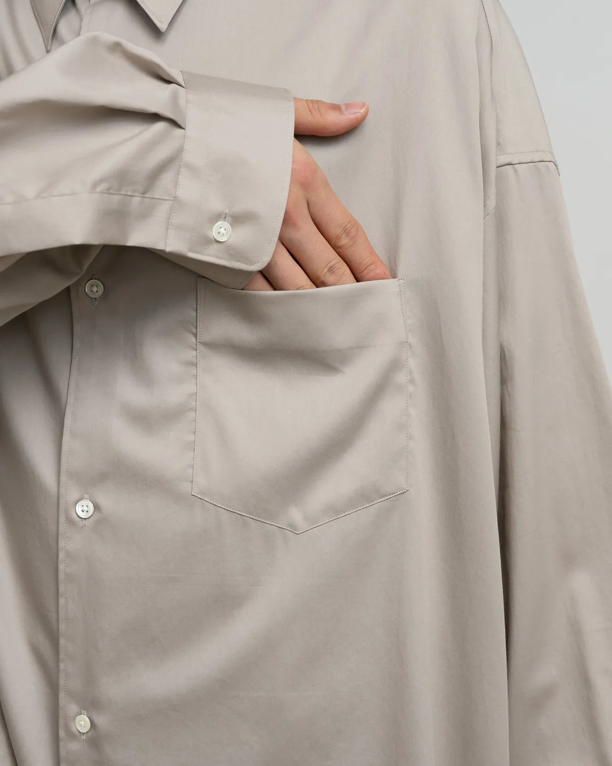 Graphpaper / Silicon Poplin Oversized Regular Collar Shirt (GM263-50196)