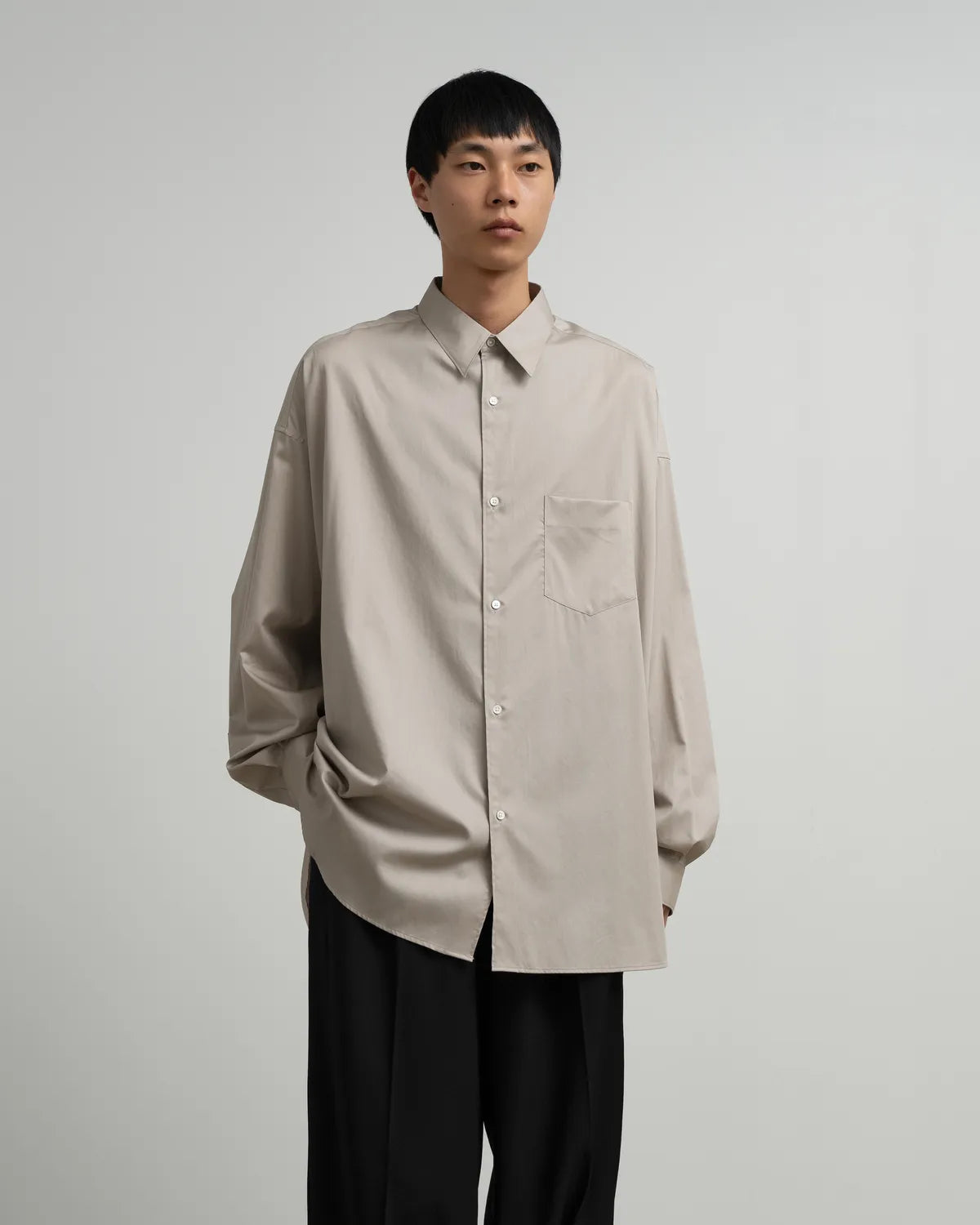 Graphpaper / Silicon Poplin Oversized Regular Collar Shirt (GM263-50196)