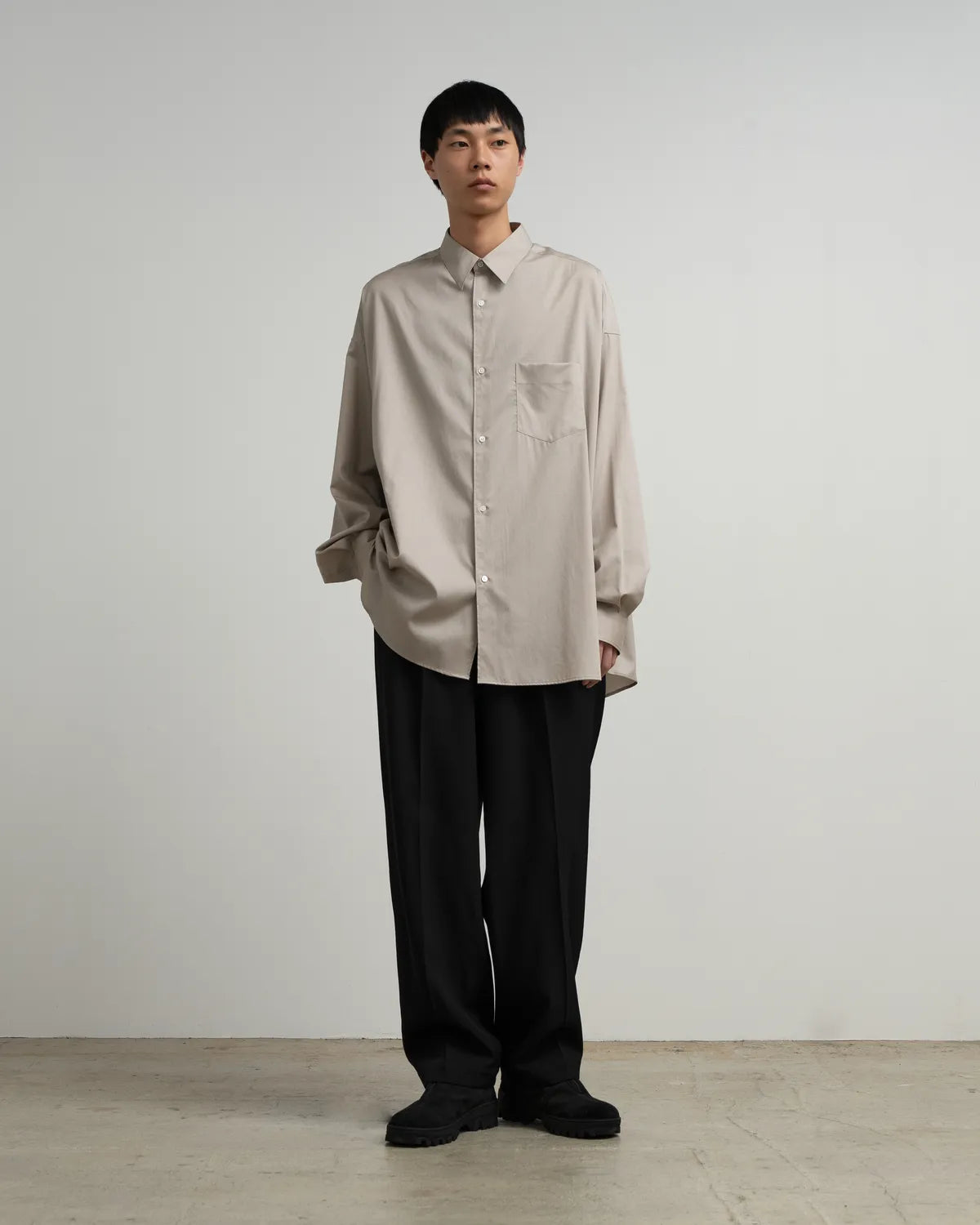 Graphpaper / Silicon Poplin Oversized Regular Collar Shirt (GM263-50196)