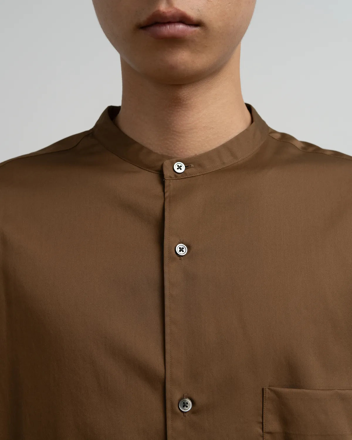 Graphpaper / Silicon Poplin Oversized Band Collar Shirt (GM263-50197)