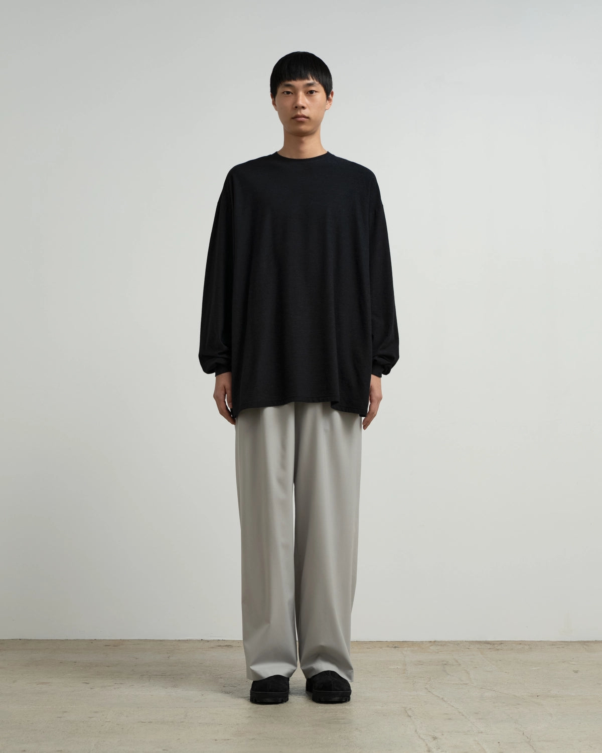 Graphpaper / Cotton Wool Ripple Crew Neck L/S Tee (GM263-70304)