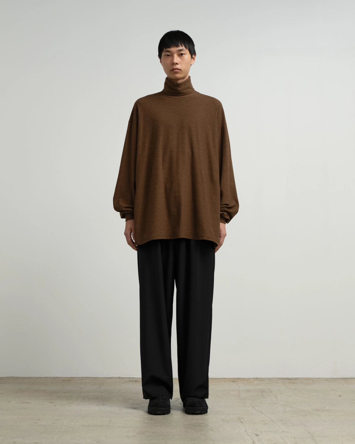 Graphpaper / Cotton Wool Ripple High Neck L/S Tee (GM263-70305)