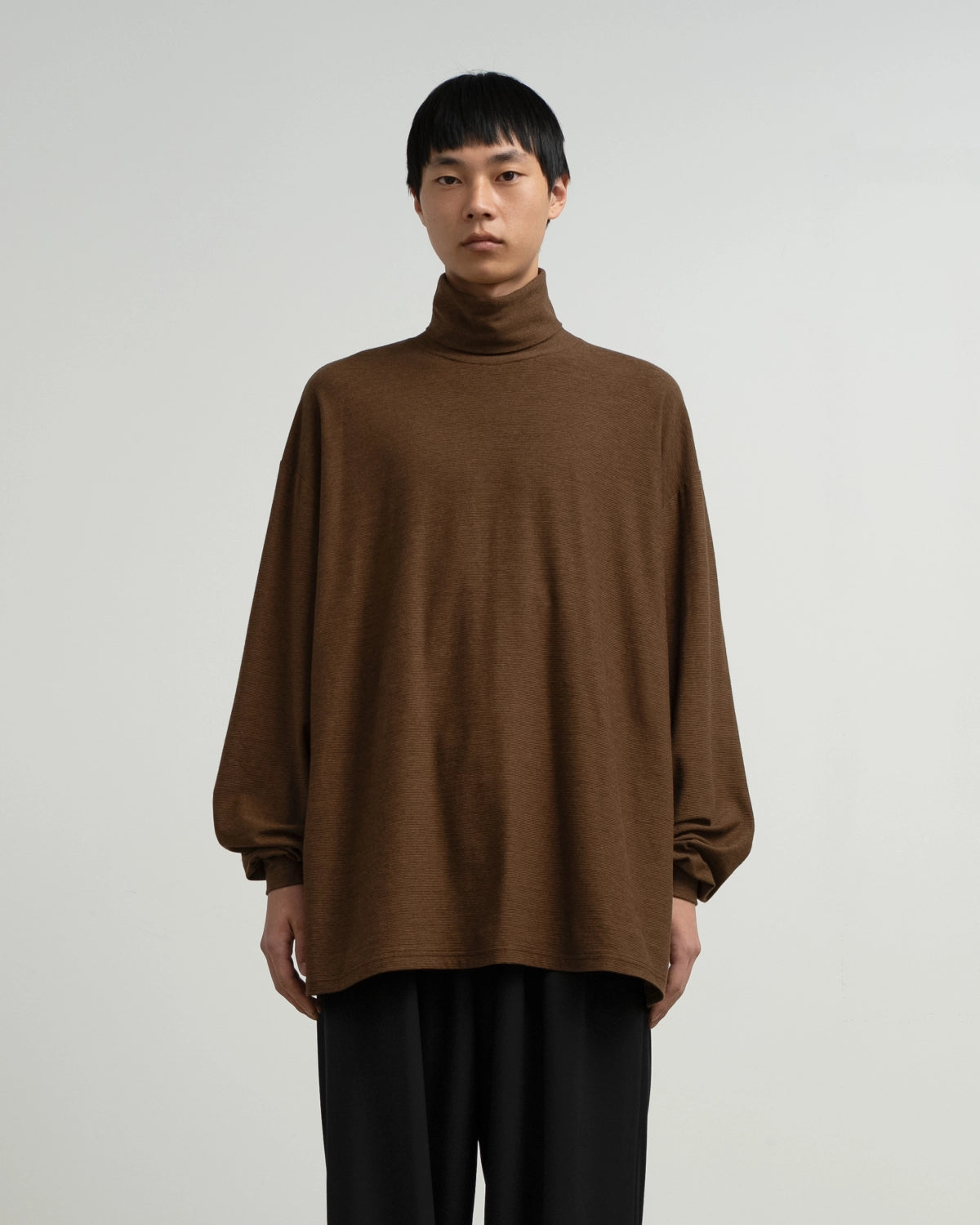Graphpaper / Cotton Wool Ripple High Neck L/S Tee (GM263-70305)