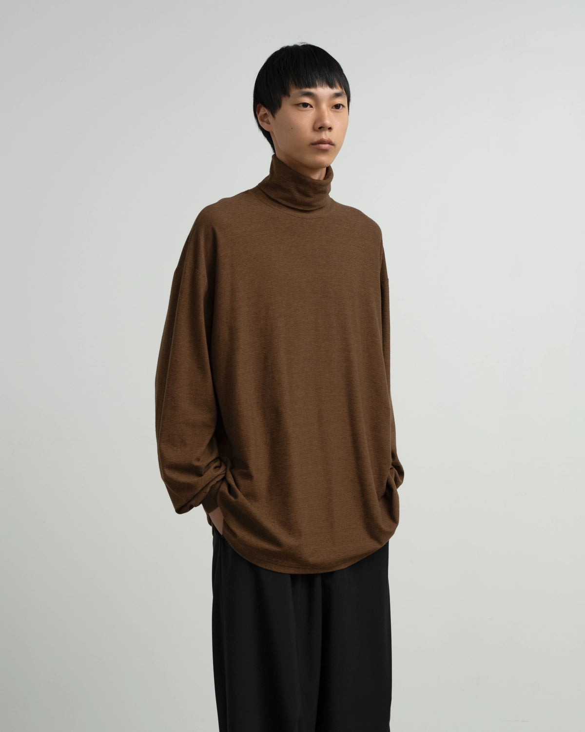 Graphpaper / Cotton Wool Ripple High Neck L/S Tee (GM263-70305)