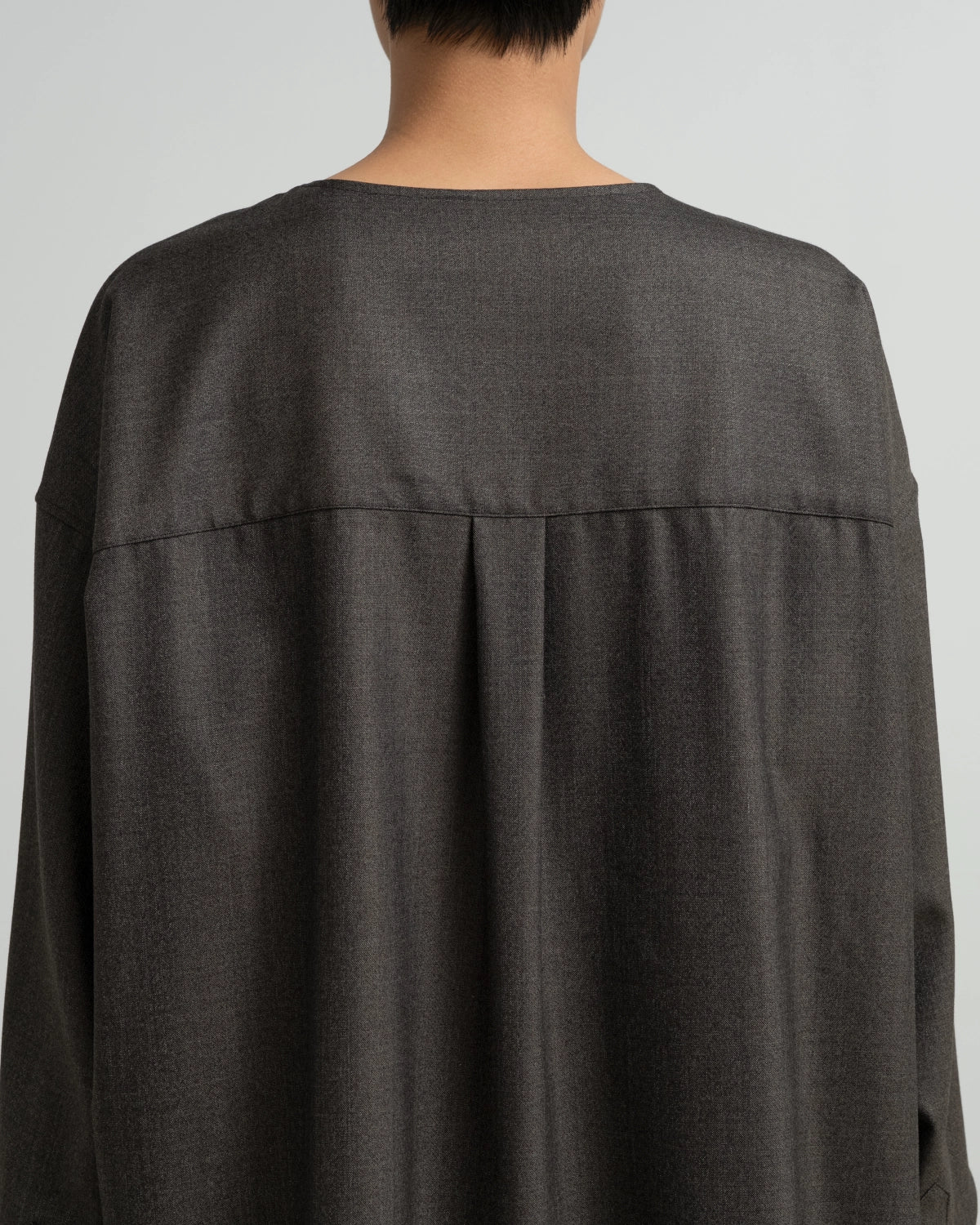 Graphpaper / Melange Matt Worsted Collarless Shirt (GM263-50460)