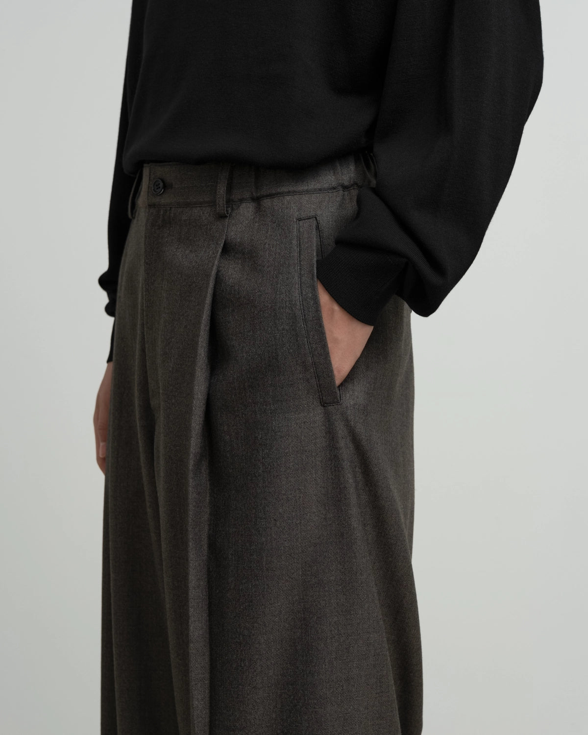 Graphpaper / Melange Matt Worsted Side Seamless Trousers (GM263-40461)