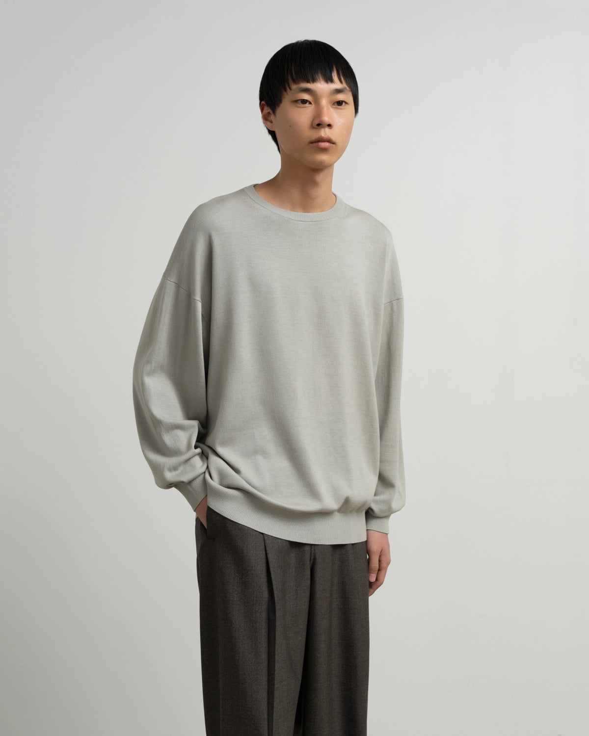 Graphpaper / High Gauge L/S Oversized Crew Neck Knit (GU263-80556C)