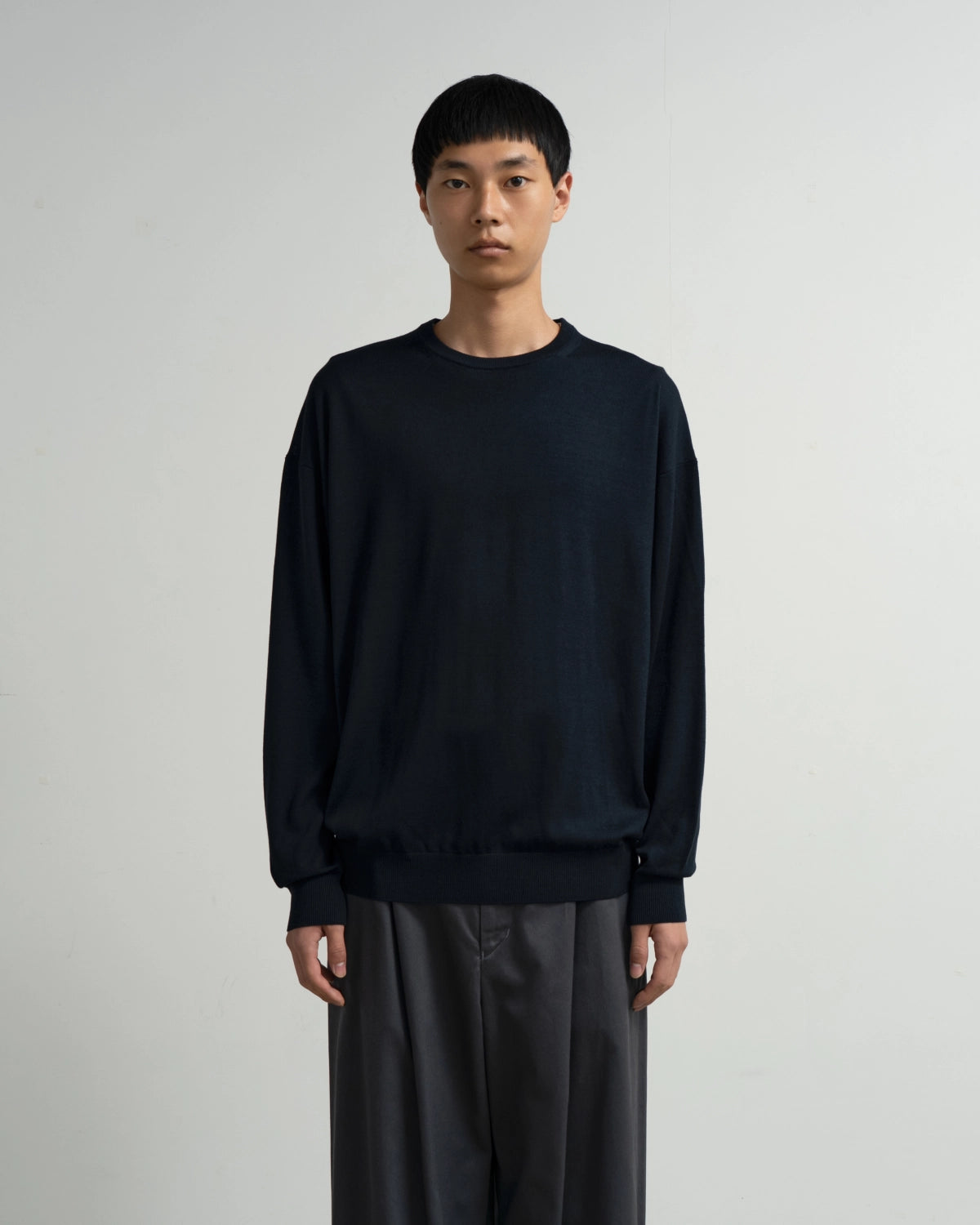 Graphpaper / High Gauge L/S Oversized Crew Neck Knit (GU263-80556B)