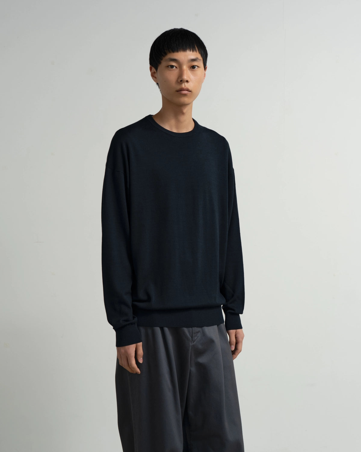 Graphpaper / High Gauge L/S Oversized Crew Neck Knit (GU263-80556B)