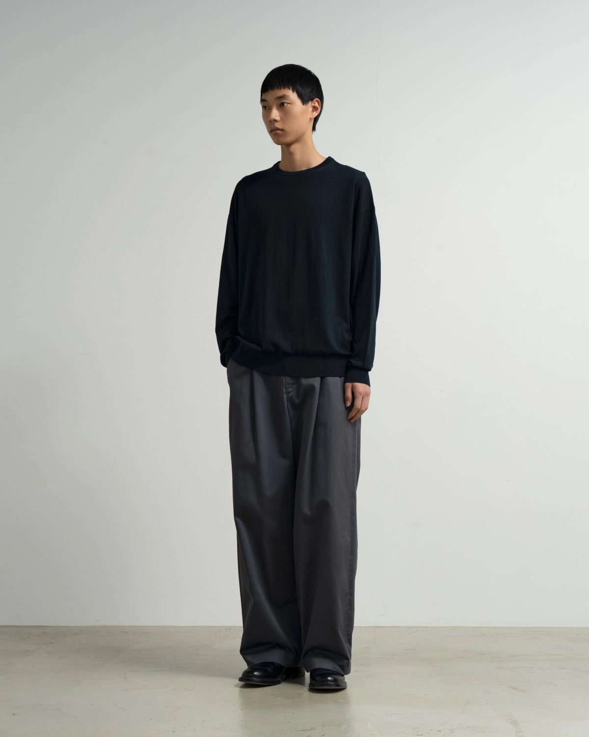 Graphpaper / High Gauge L/S Oversized Crew Neck Knit (GU263-80556B)