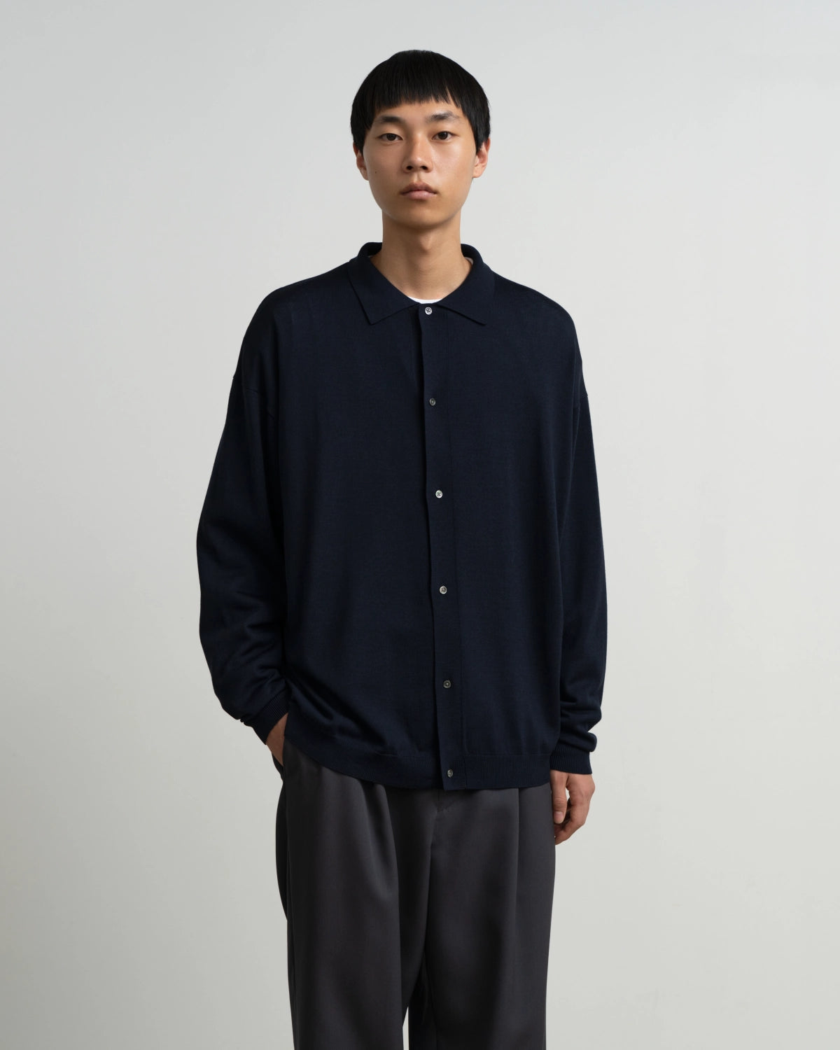 Graphpaper / High Gauge Oversized L/S Knit Shirts (GU263-80559B)