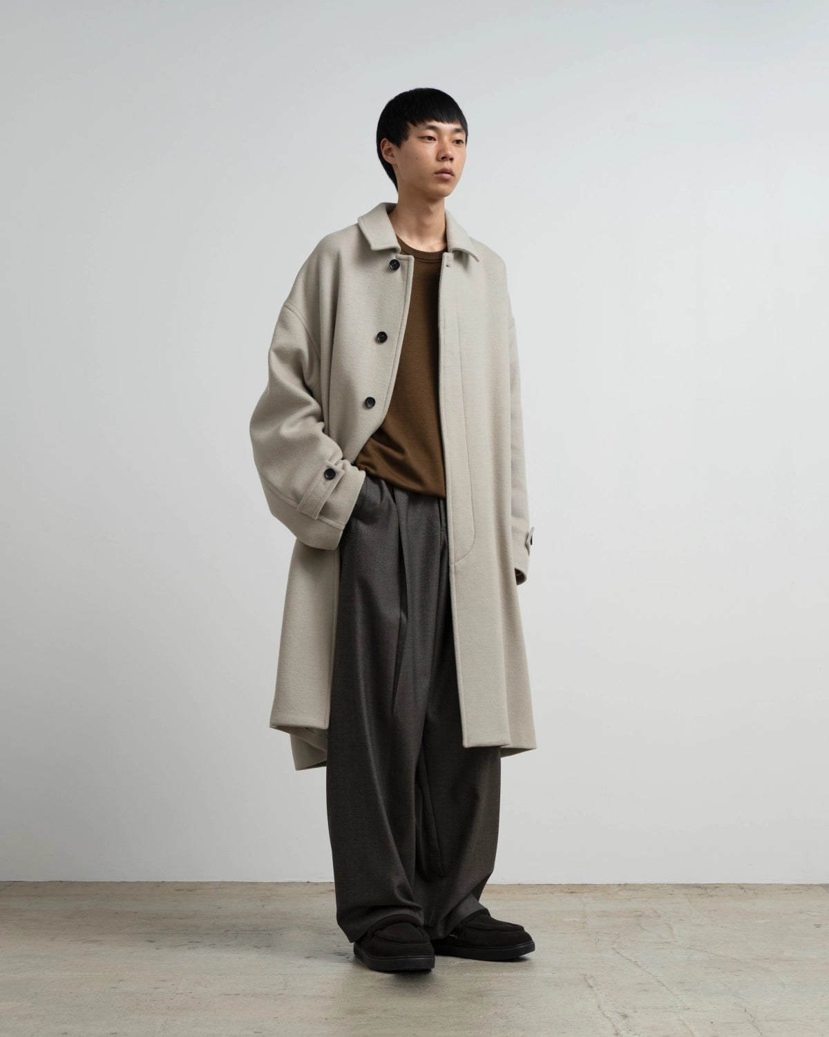 Graphpaper / Light Melton Oversized Coat (GU263-10420C)