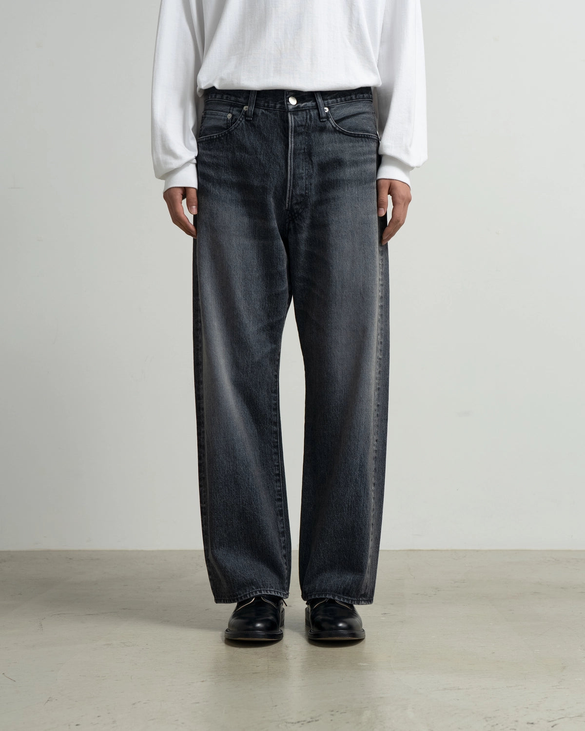 Graphpaper / Selvage Denim Five Pocket Wide Straight Pants (GU263-40059LB)