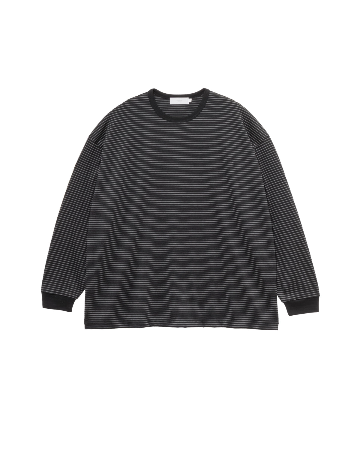 Graphpaper / Fine Wool Border L/S Crew Neck Tee (GU263-70158B)
