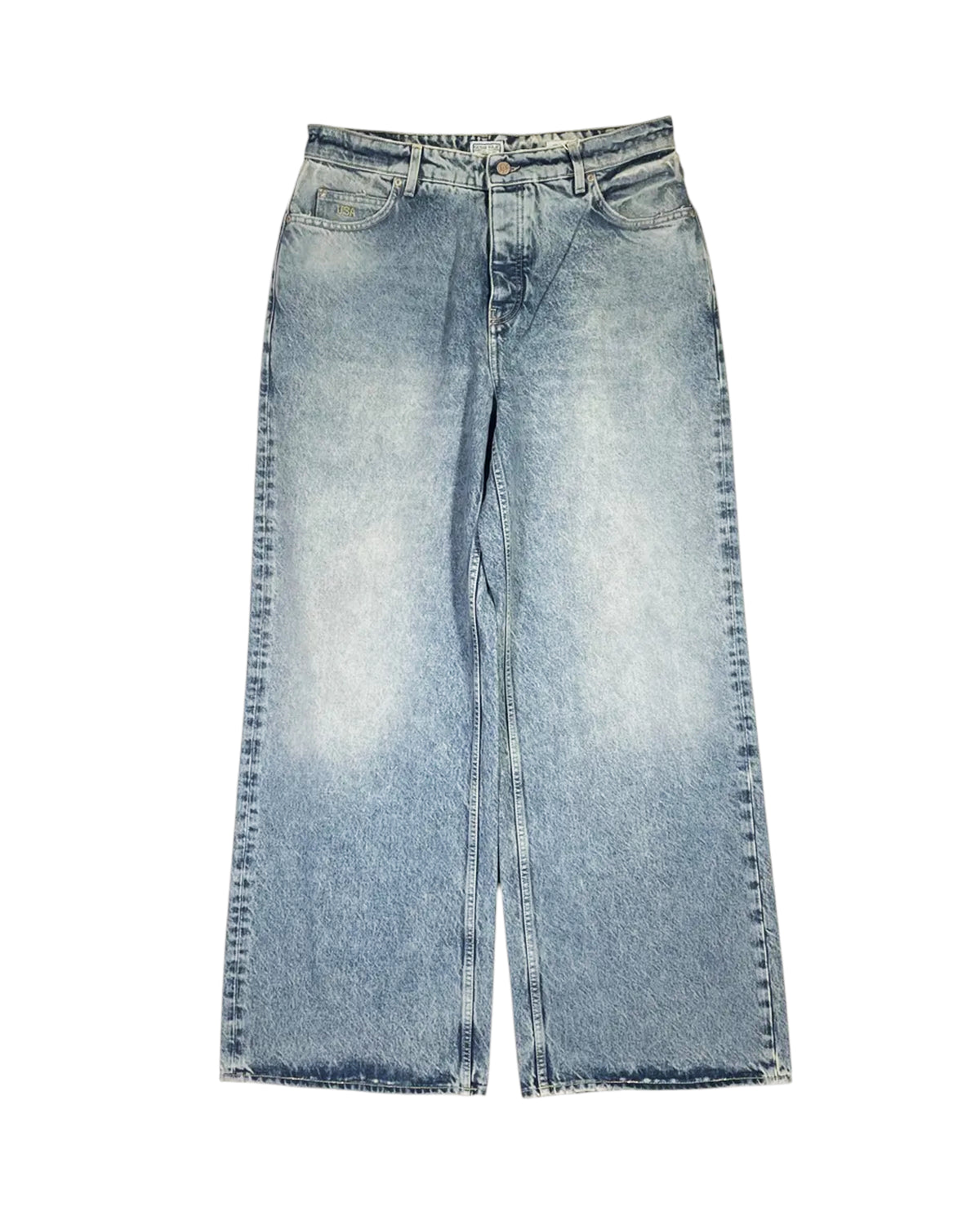 GUESS U.S.A の Mid Waist Wide Leg Jeans (M5BA91D0304-GUDL)