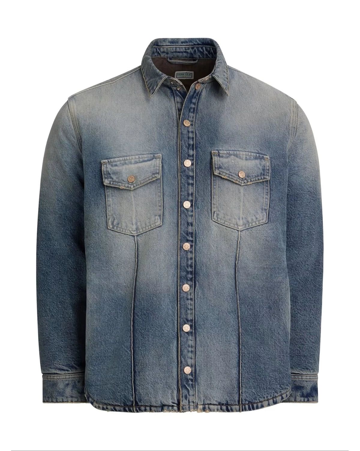 GUESS U.S.A の Wattiertes Denim-Overshirt (M5BH06D0302-GUSM)