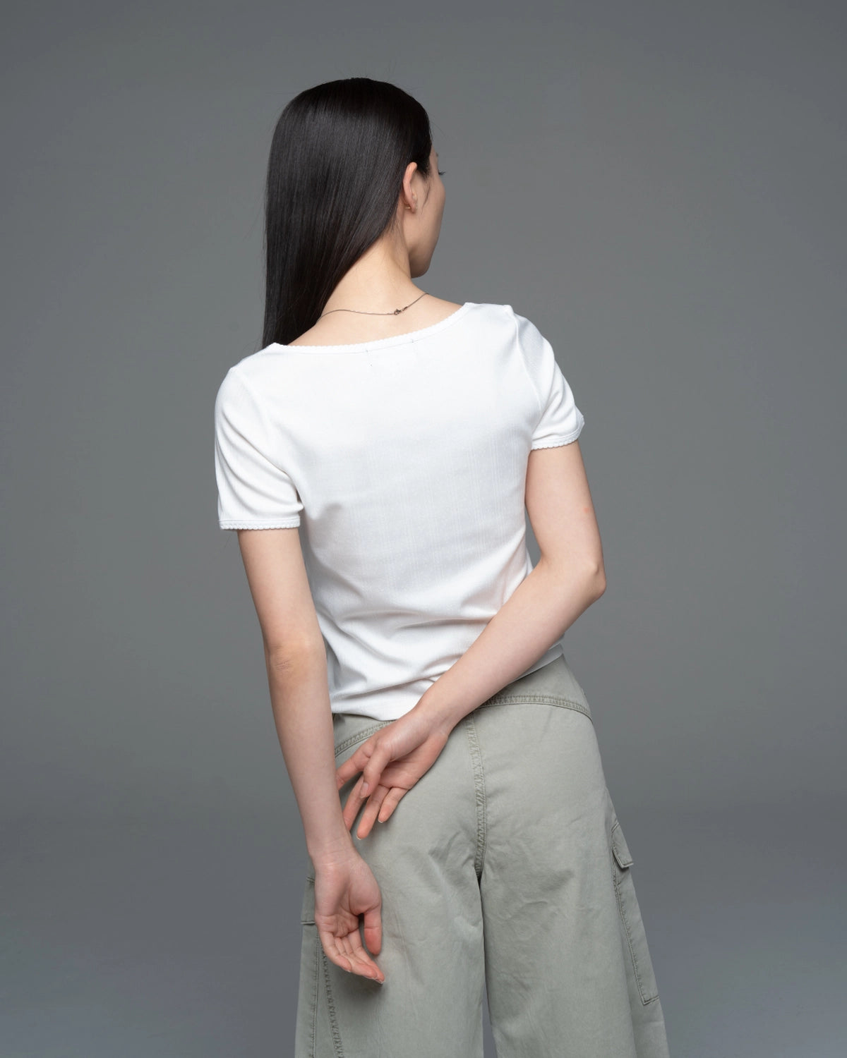 GOD SELECTION XXX / EYELET LACE T-SHIRT -WOMENS- (GXL-S26-CS-10)