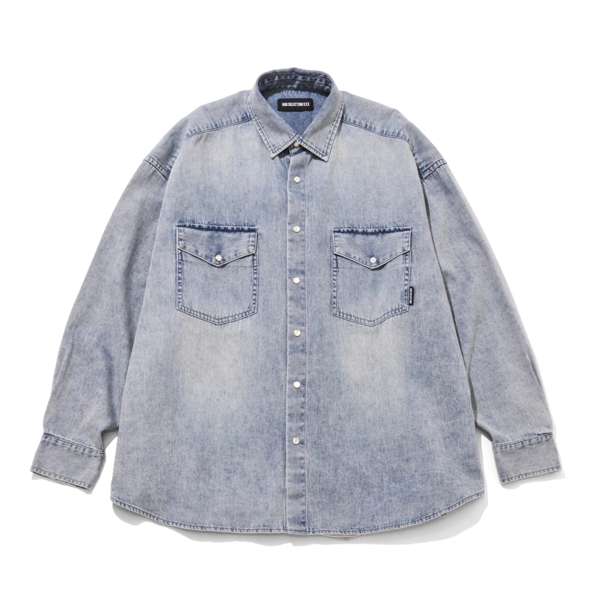 GOD SELECTION XXX / Vintage like Washed Denim Shirt -Women's