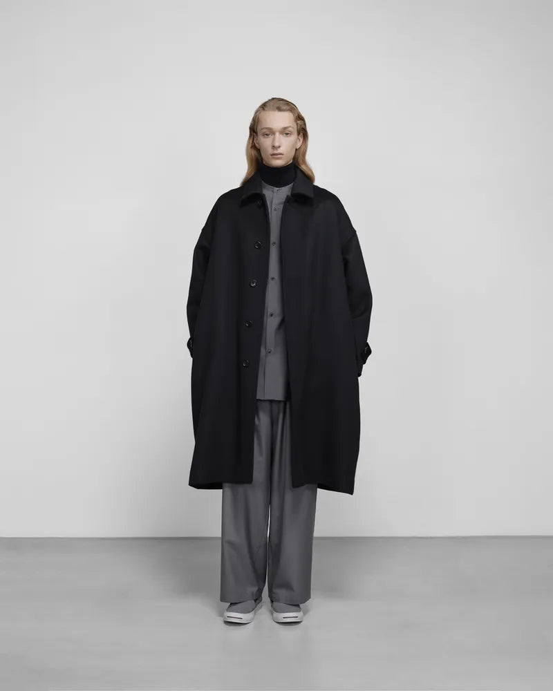 Graphpaper / Fine Wool Tropical Oversized Band Collar Shirt (GM243-50041)