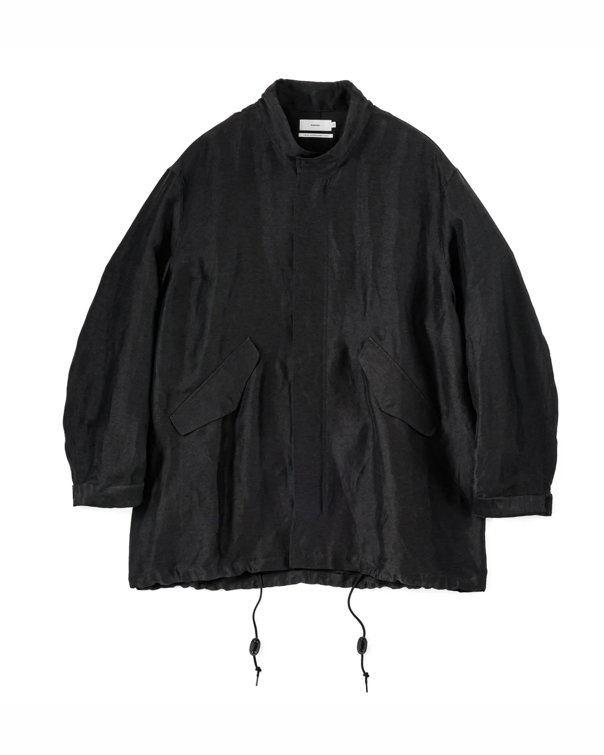 Graphpaper の Back Satin Linen Cupro Short Mods Coat (GM251-10270)