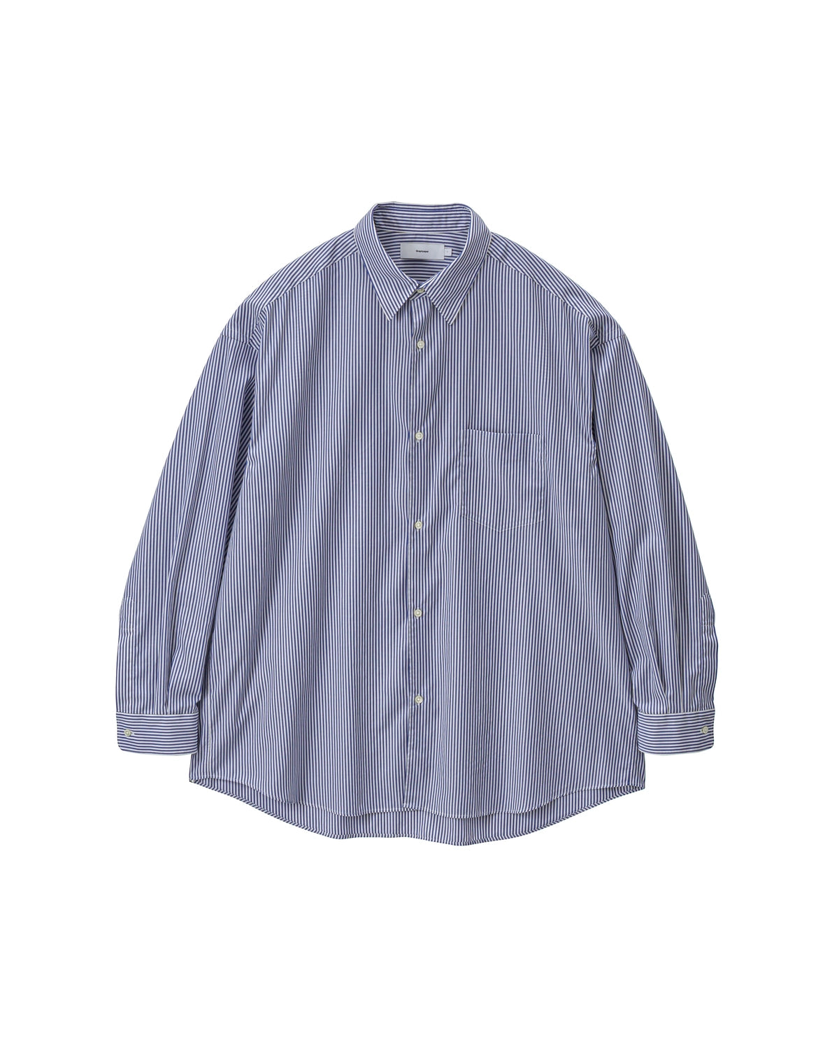 Graphpaper の Broad Stripe L/S Oversized Regular Collar Shirt (GM254-50022STB)