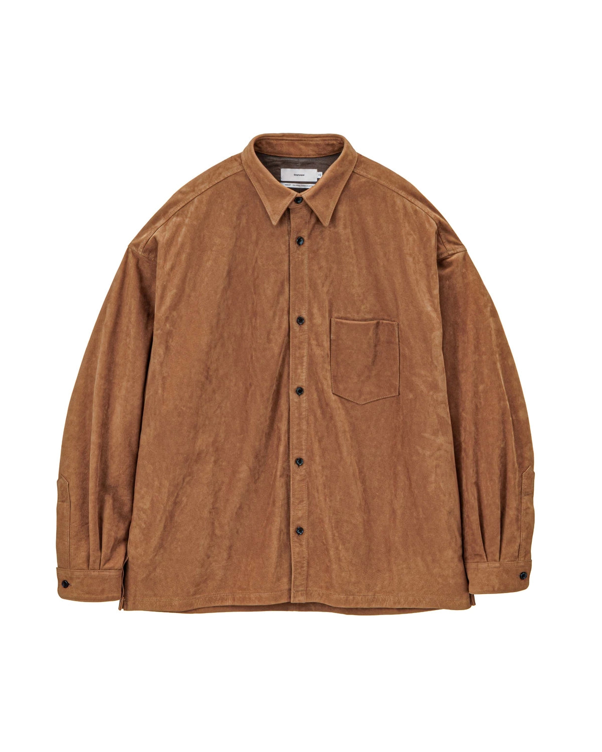 Graphpaper の Cow Nubuck Leather L/S Oversized Regular Collar Shirt (GU261-50406)