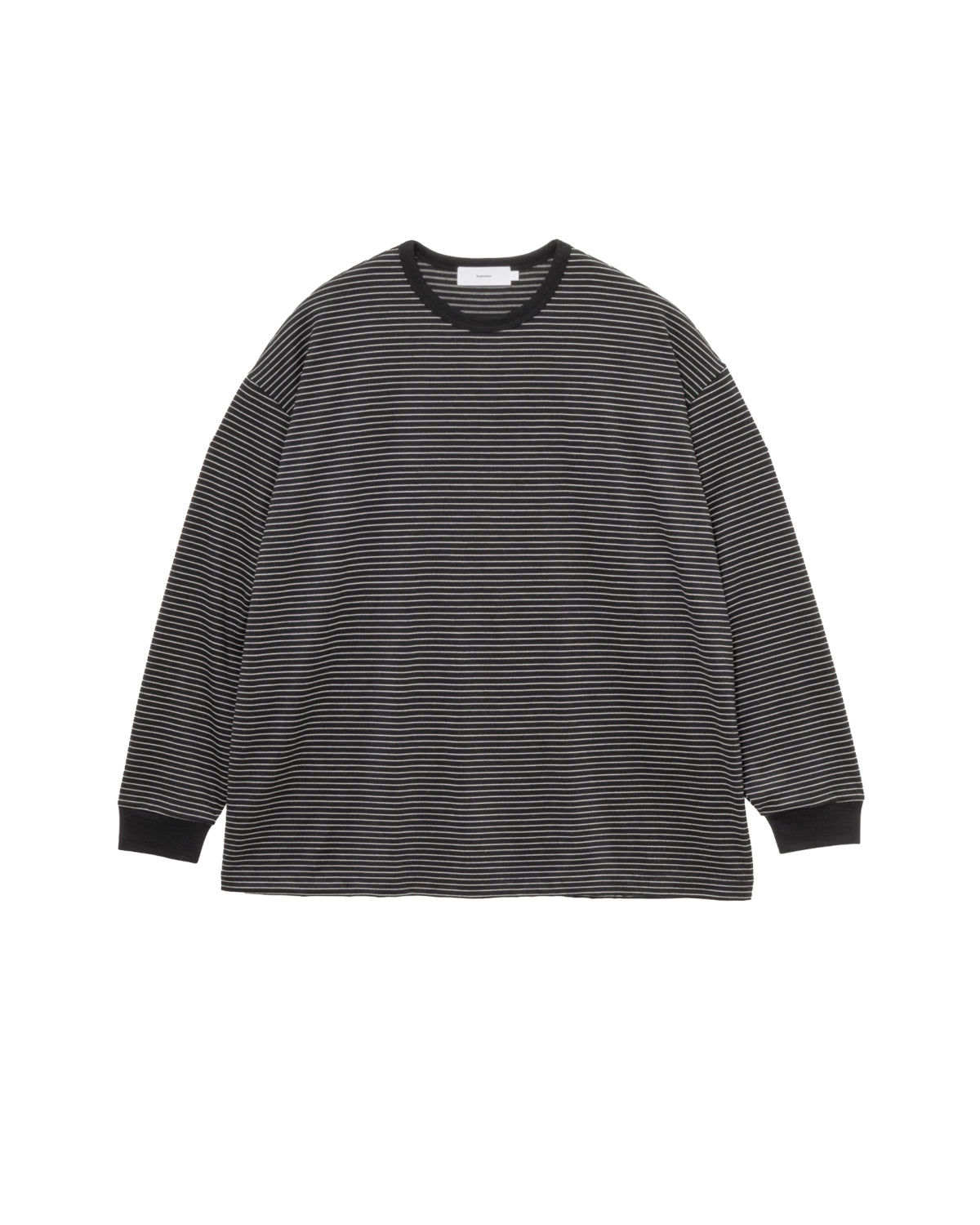 Graphpaper の Fine Wool Border L/S Crew Neck Tee (GU263-70158B)
