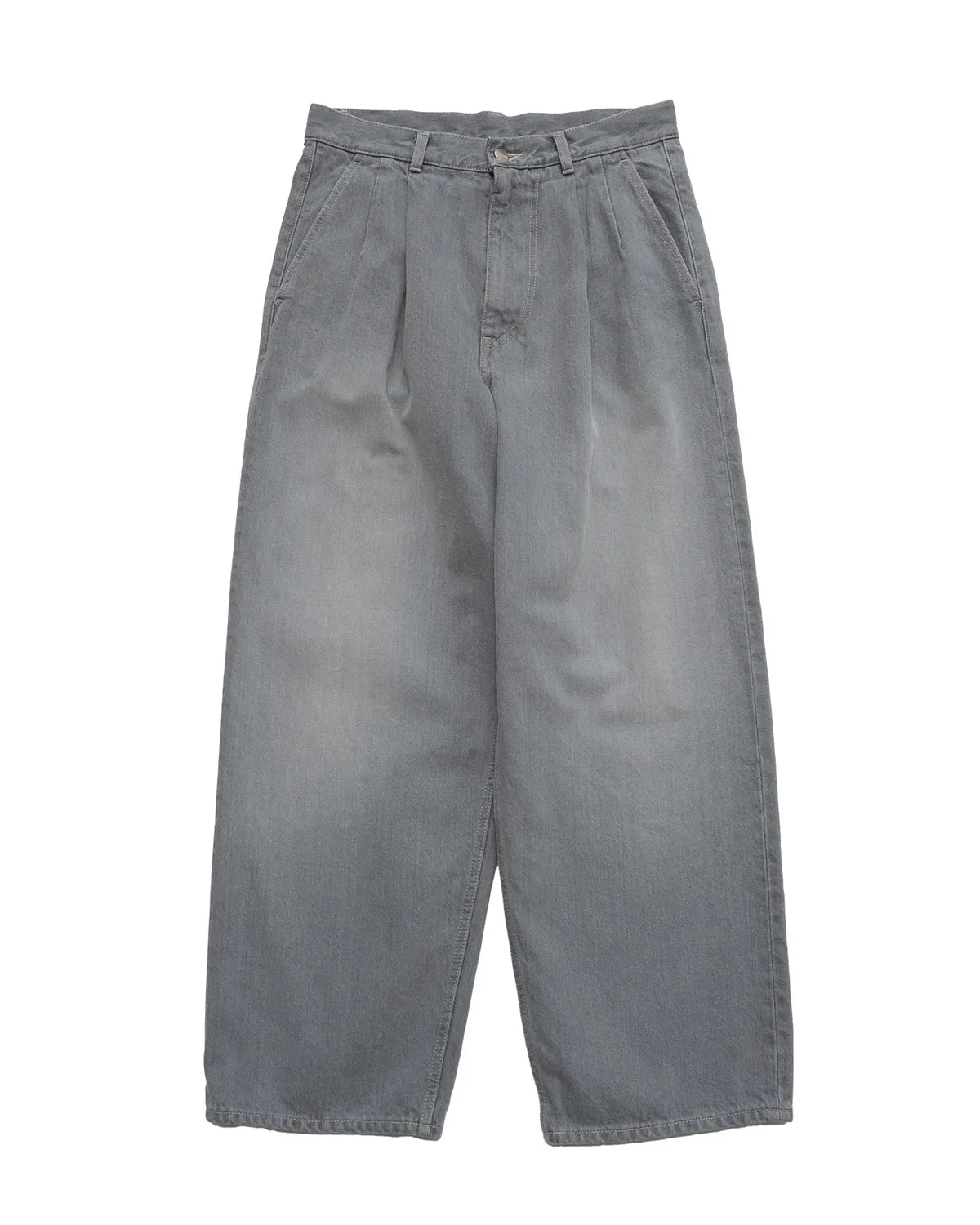 Graphpaper の Gray Tone Cone Denim Two Tuck Pants (GM252-40067LB)