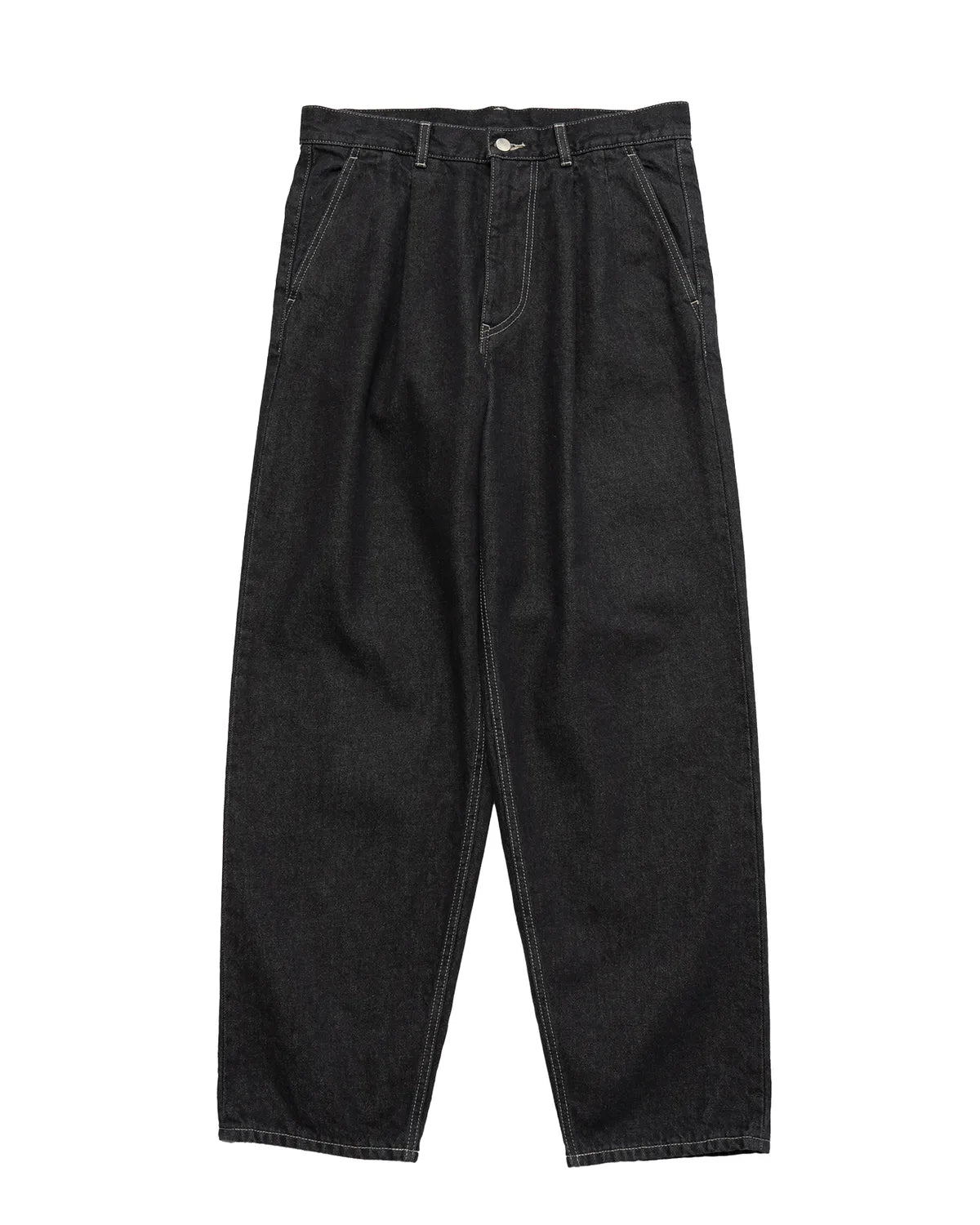 Graphpaper の Gray Tone Cone Denim Two Tuck Tapered Pants (GM252-40066RB)