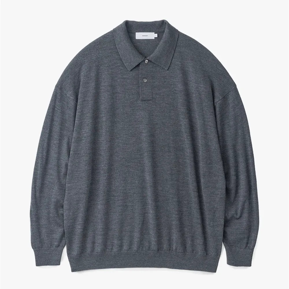 Graphpaper / High Gauge Knit Oversized L/S Polo (GM243-80315B)