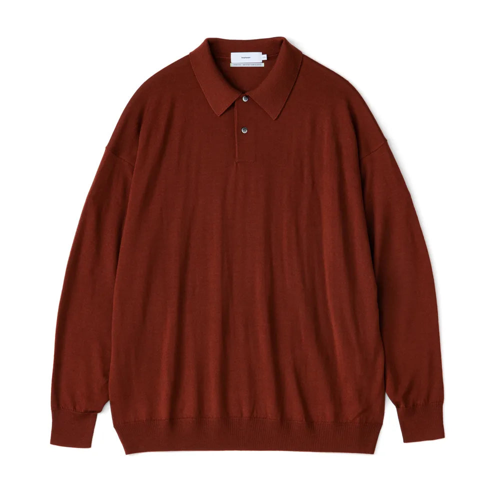 Graphpaper のHigh Gauge Knit Oversized L/S Polo (GM243-80315B)