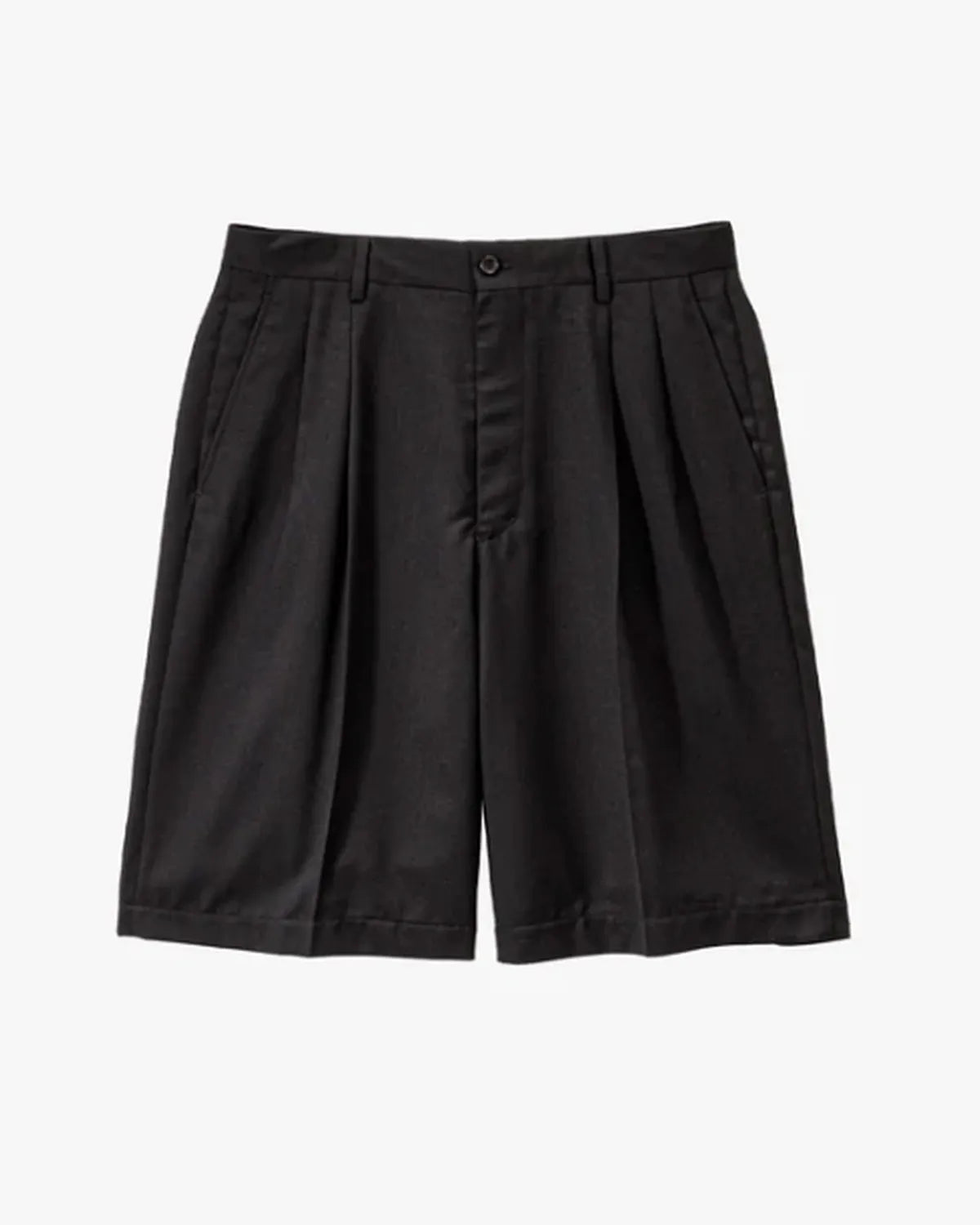 Graphpaper の Melange Herringbone Pleated Wide Shorts (GM261-40333)