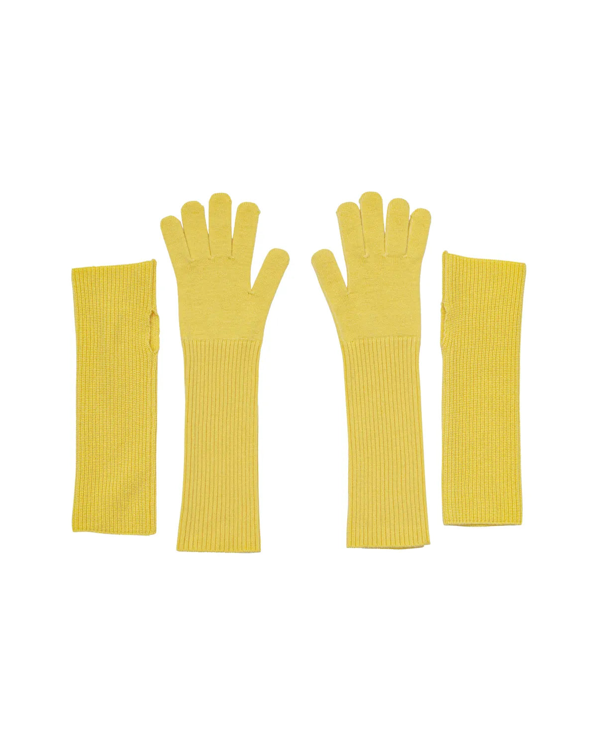 Graphpaper の Mercerized Fine Wool Knit Lavered Gloves (GL253-90467)